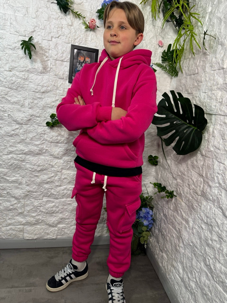 Completo fucsia in doppio cotone - FELPATO 10-16 anni