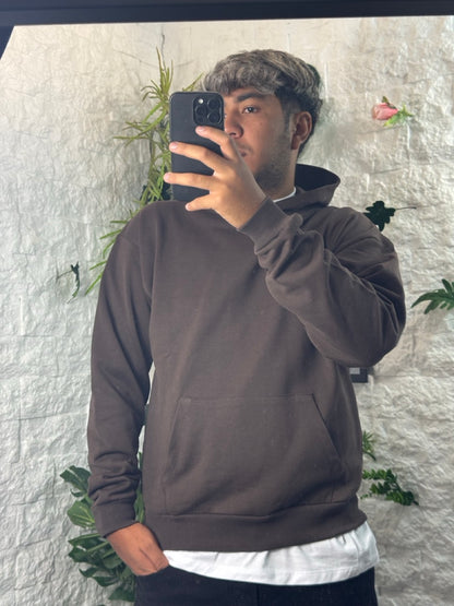 Felpa marrone boxy fit con cappuccio - GARZATO