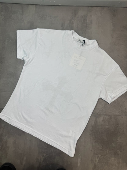 T-shirt bianca con stampa croci nere e scritte gotiche 10-16 anni