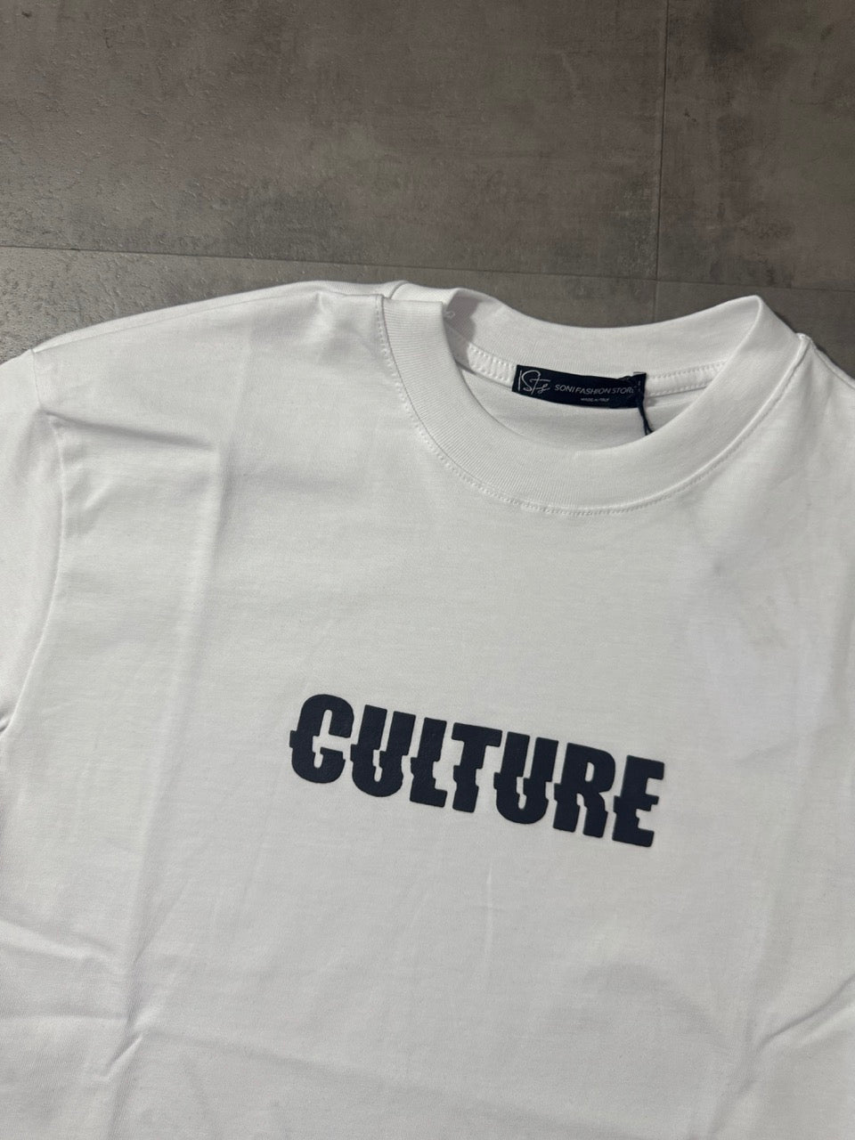 T-shirt bianca con stampa scritta "CULTURE" 10-16 anni - OVERSIZE