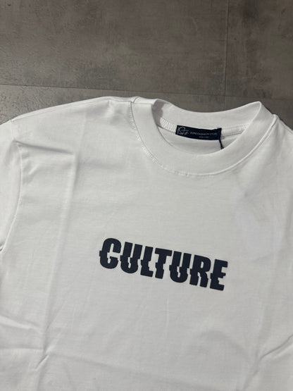 T-shirt bianca con stampa scritta "CULTURE" 10-16 anni - OVERSIZE