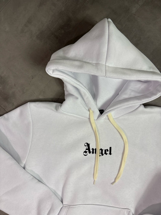Felpa bianca con cappuccio e stampa con ali "ANGEL" - FELPATO 10-16 anni