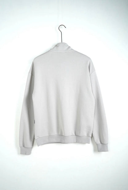 Felpa grigio ghiaccio con half zip - GARZATO
