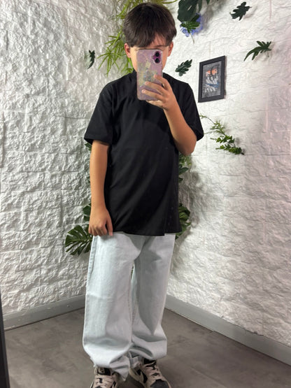 Jeans baggy azzurro ghiaccio in denim 10-16 anni