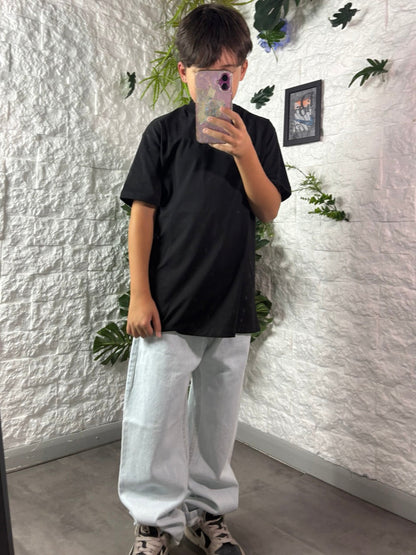 Jeans baggy azzurro ghiaccio in denim 10-16 anni